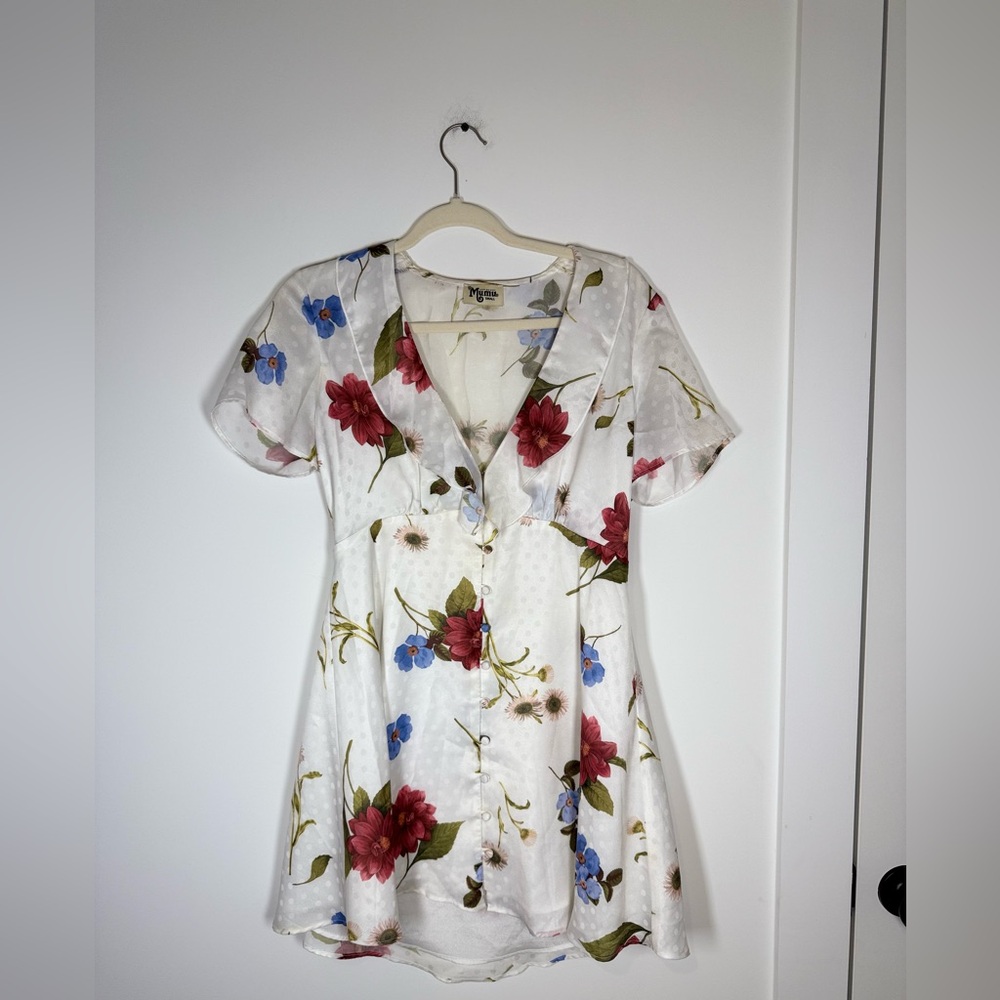 Show Me Your Mumu Bernadette Babydoll Dress Floral Small Boho Mini